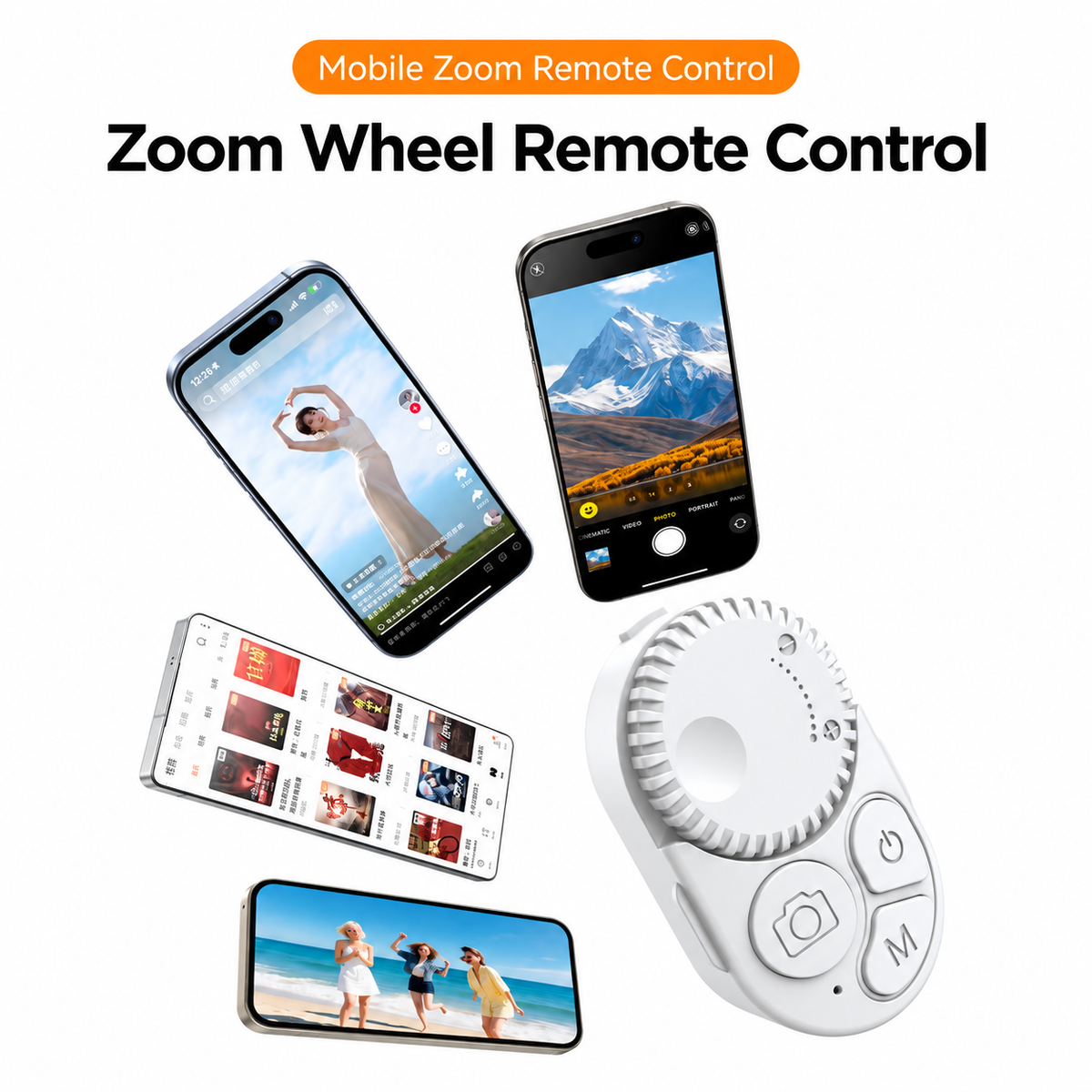 TELESIN Wireless Zoom Remote Controller for Smartphones