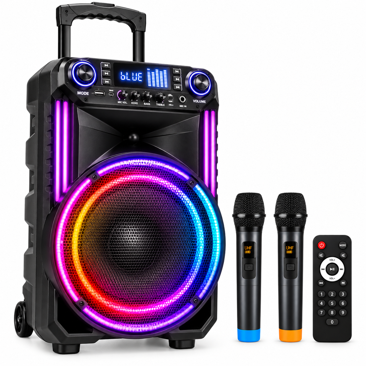 Meirende MRD-303 15" Speaker with 2 Wireless Mics