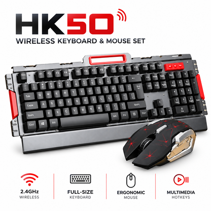 HK50 Wireless Keyboard & Mouse Set