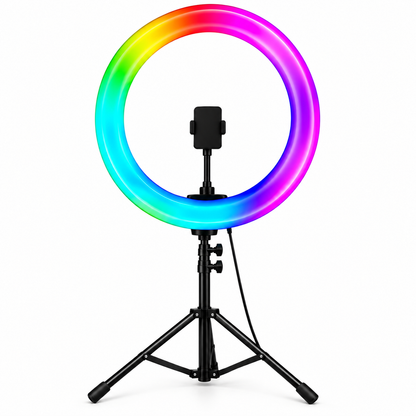 RGB LED Ring Light with Tripod & Phone Holder