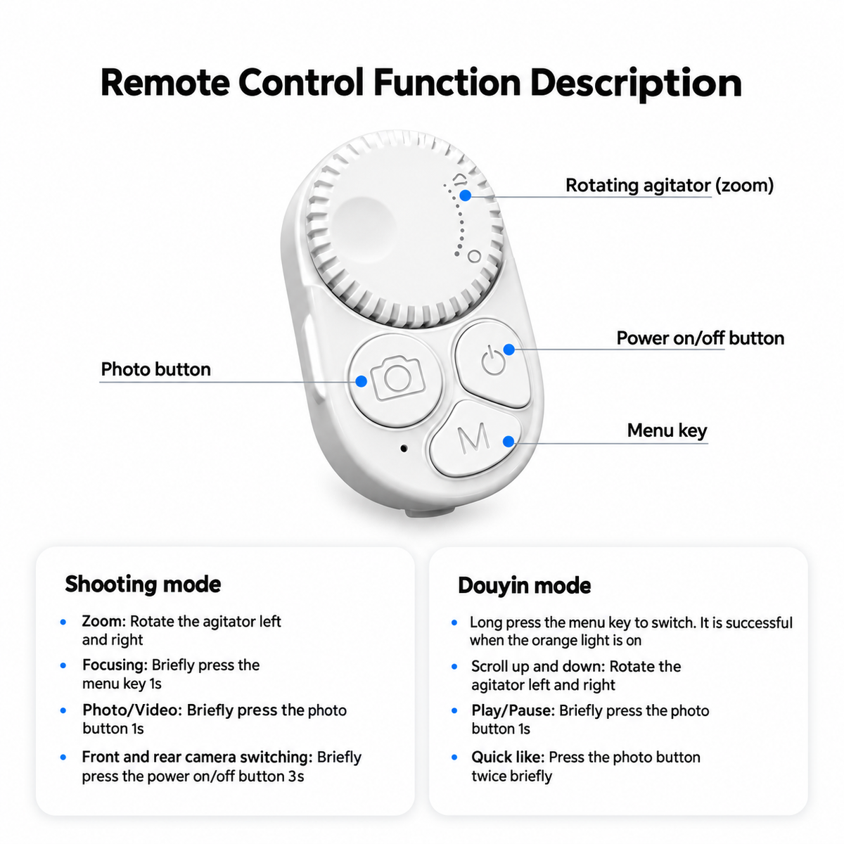 TELESIN Wireless Zoom Remote Controller for Smartphones