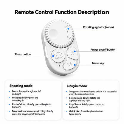 TELESIN Wireless Zoom Remote Controller for Smartphones
