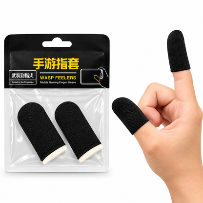 Wasp Feelers Mobile Gaming Finger Sleeves – Black (2 Pieces)