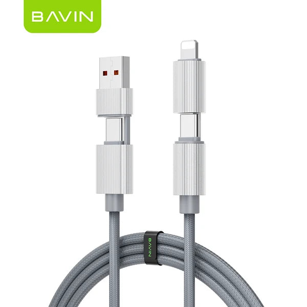 BAVIN CB392 240W 4-in-1 Fast Charging & Data Cable – USB-A / USB-C / Lightning