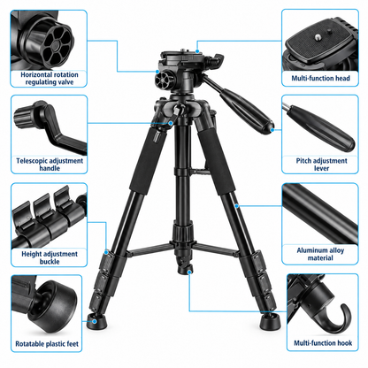 NeePho 8820 Professional Camera & Smartphone Tripod – 150cm
