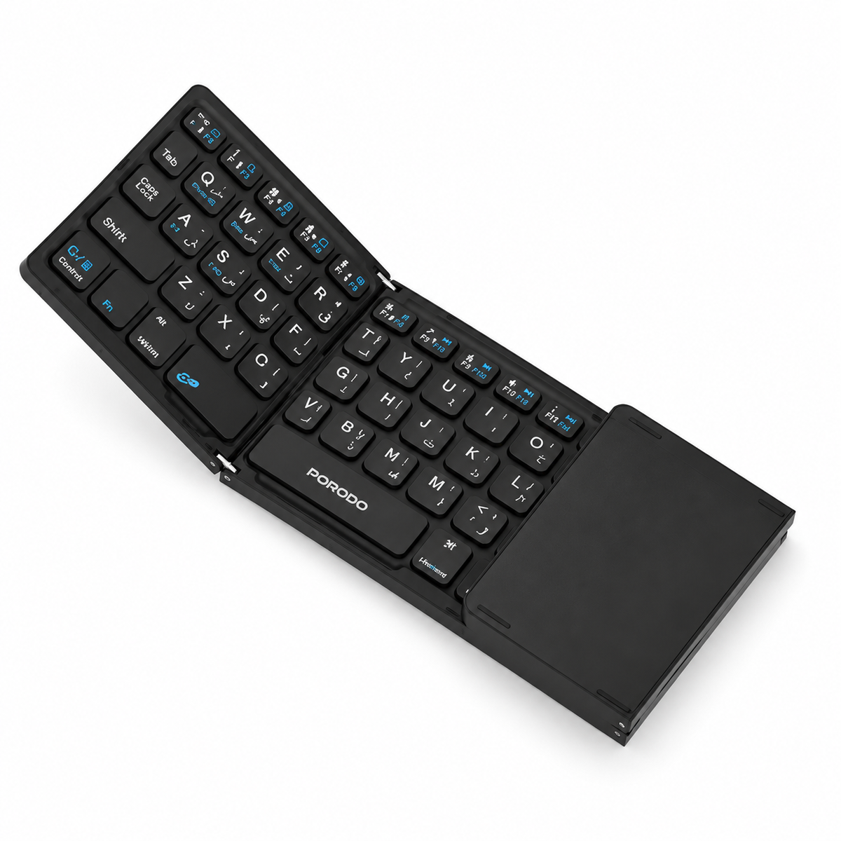 Porodo Minima Slim Folding Keyboard – Bluetooth 5.0 with Integrated Numpad & Touchpad