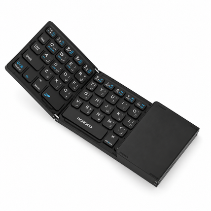 Porodo Minima Slim Folding Keyboard – Bluetooth 5.0 with Integrated Numpad & Touchpad