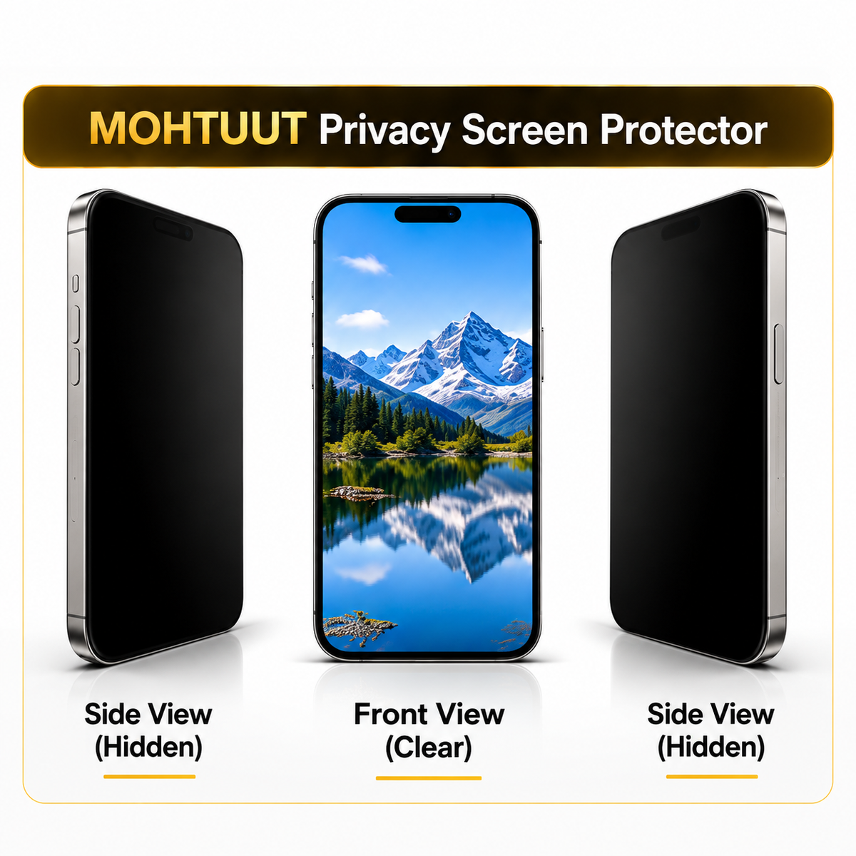 MOHTUUT Privacy Screen Protector for iPhone 17 Pro Max – 9H Anti-Spy Tempered Glass