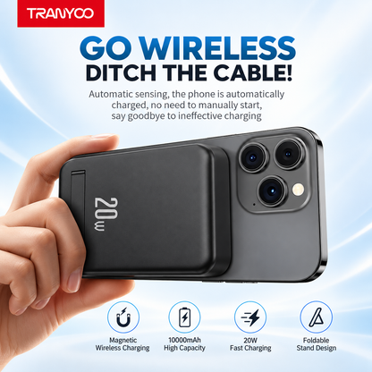 TRANYOO T-F25 10000mAh Magnetic Wireless Power Bank – 20W Fast Charging