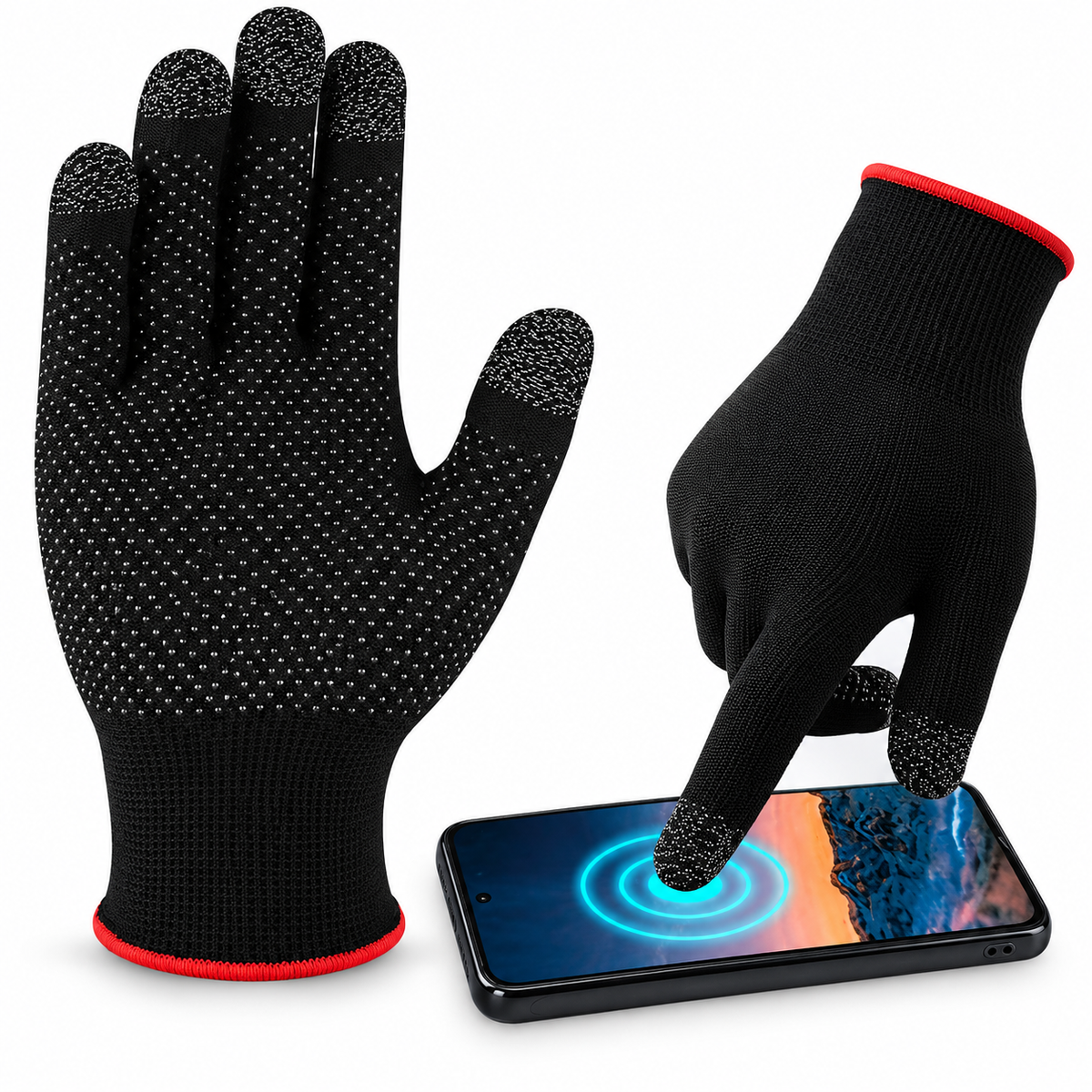 E-Sports Touchscreen Gaming Gloves – Black