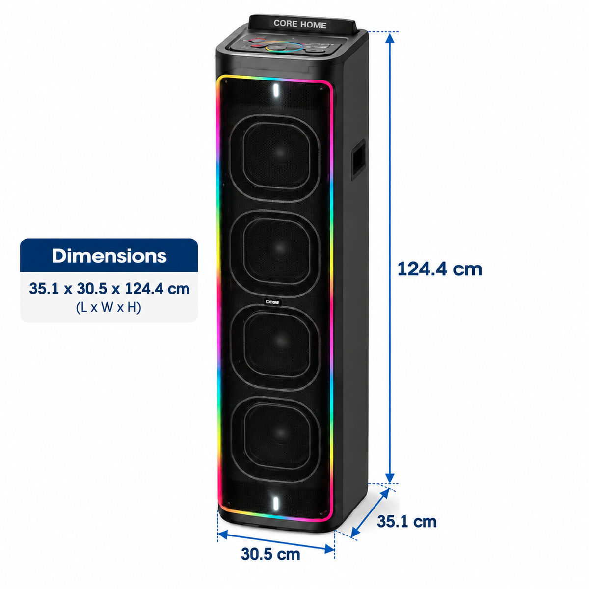 Brodu BTS-2271 Quad Woofer Party Tower Speaker
