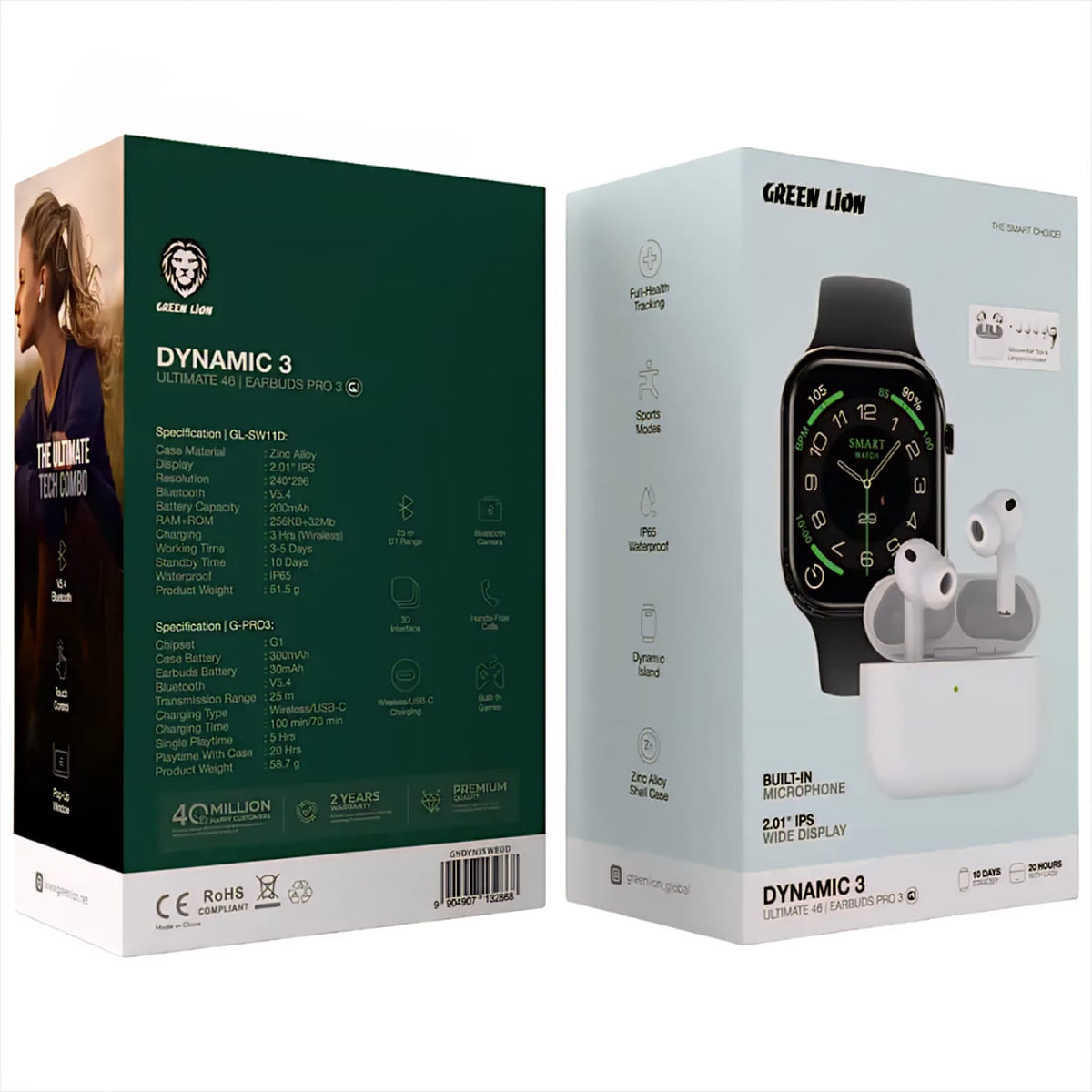 Green Lion Dynamic 3 Smart Watch & Earbuds Pro 3 Combo – Ultimate 46