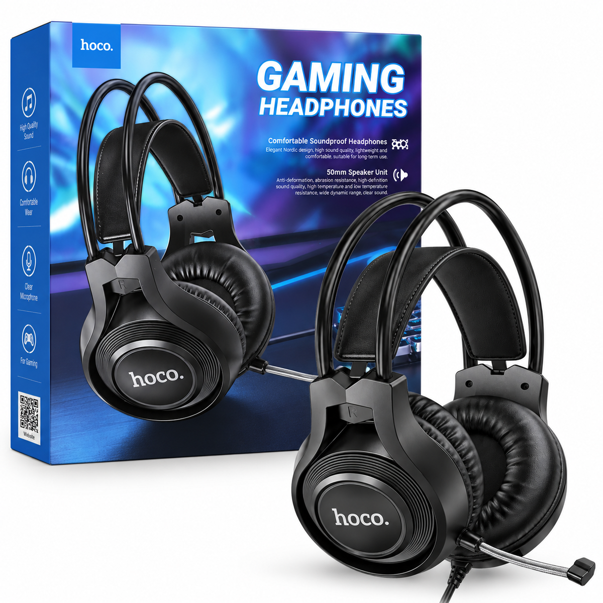 HOCO Gaming Headphones – 50mm Speaker