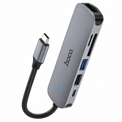 HOCO HB28 6-in-1 USB-C Multifunction Adapter – 100W