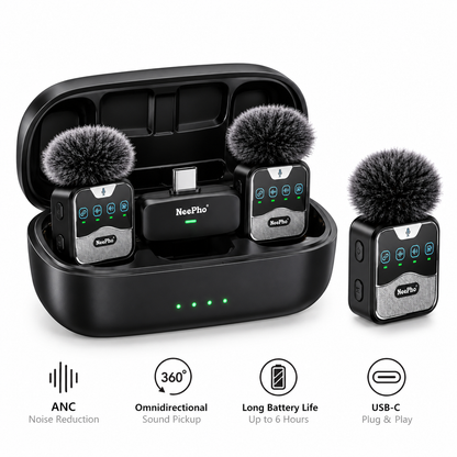 NeePho Collar Clip Wireless Microphone