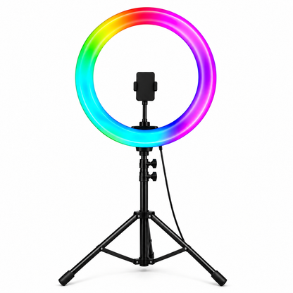 RGB LED Ring Light with Tripod & Phone Holder