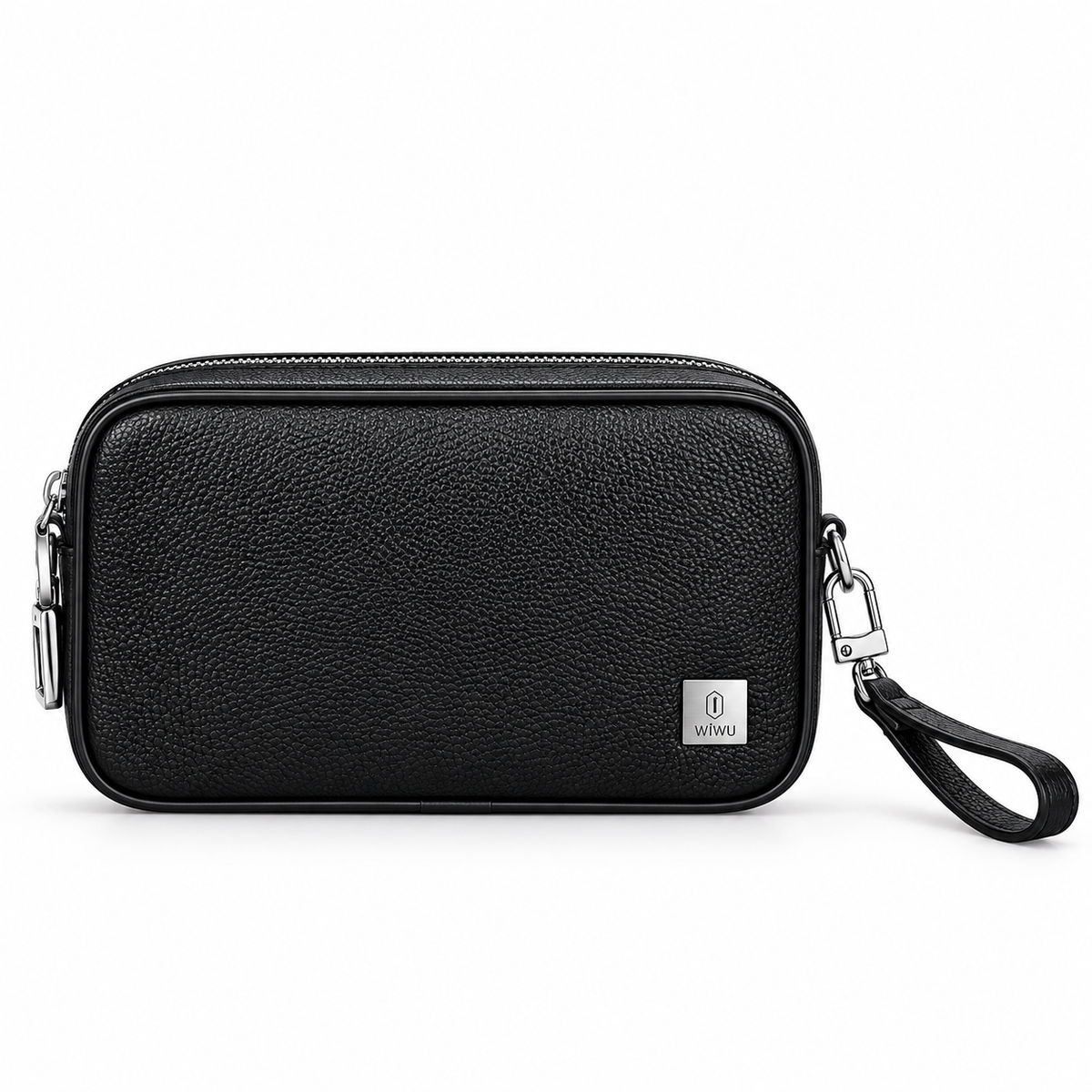 WiWU Master Genuine Leather Fingerprint Lock Pouch – Black