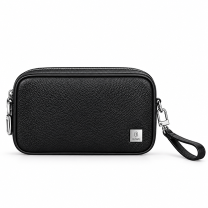 WiWU Master Genuine Leather Fingerprint Lock Pouch – Black