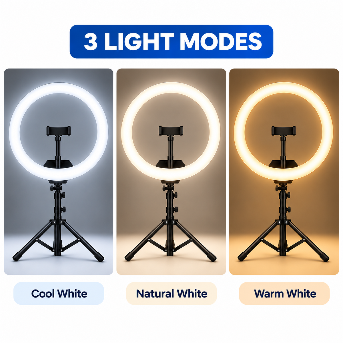Professional LED Ring Light with Adjustable Tripod Stand & Phone Holder