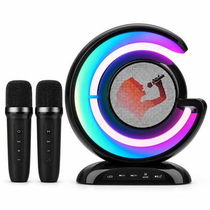 YS-110 Wireless Lightshow Speaker – RGB Karaoke Speaker with Dual Wireless Microphones