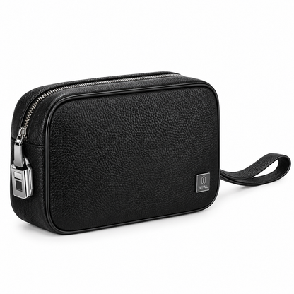 WiWU Master Genuine Leather Fingerprint Lock Pouch – Black