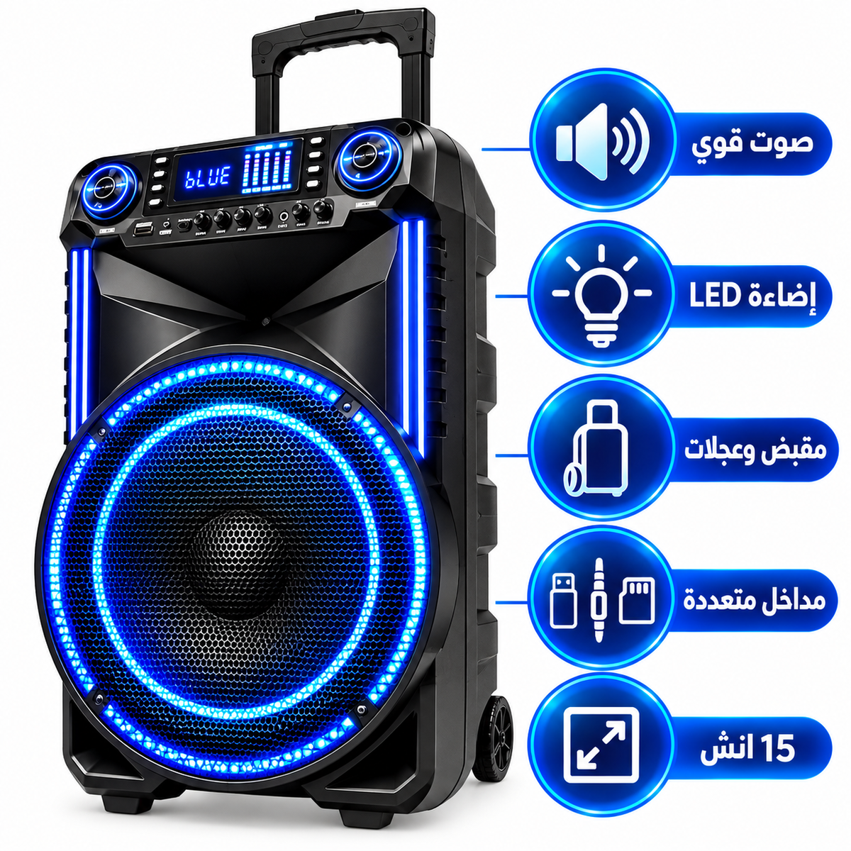 Meirende MRD-303 15" Speaker with 2 Wireless Mics