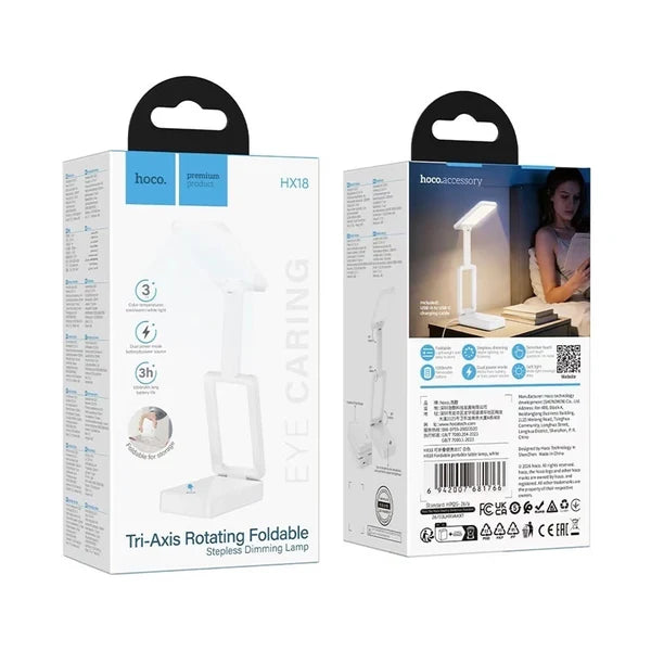 HOCO HX18 Tri-Axis Rotating Foldable Rechargeable LED Desk Lamp