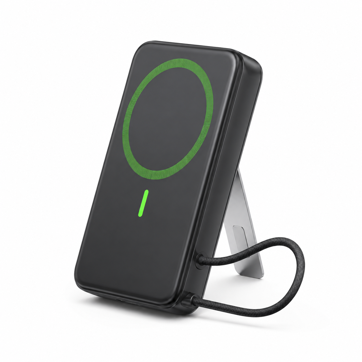 TRANYOO Magnetic Wireless Power Bank with Stand & Built-In USB-C Cable