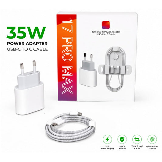 35W Fast Charging Power Adapter + USB-C to USB-C Cable