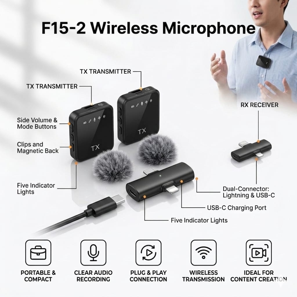 F15-2 Wireless Microphone – Crystal Clear Sound