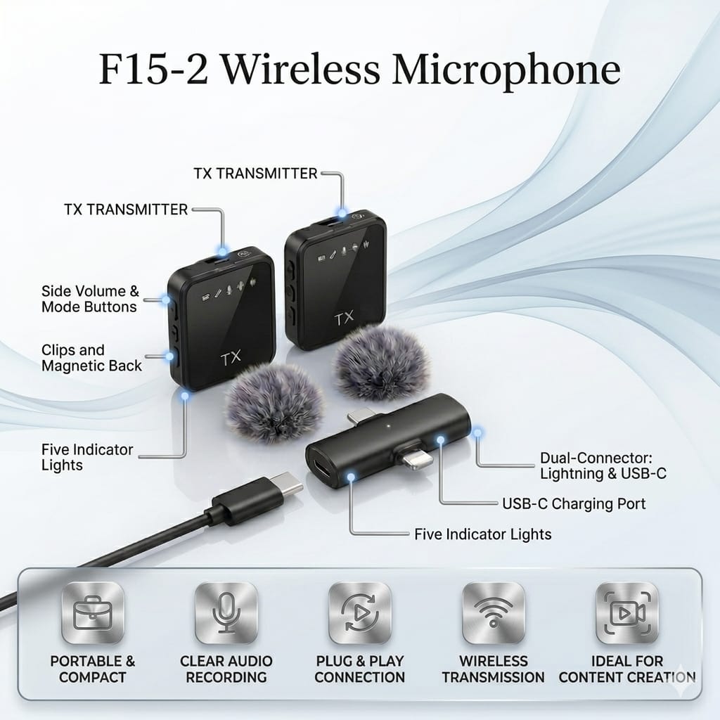 F15-2 Wireless Microphone – Crystal Clear Sound